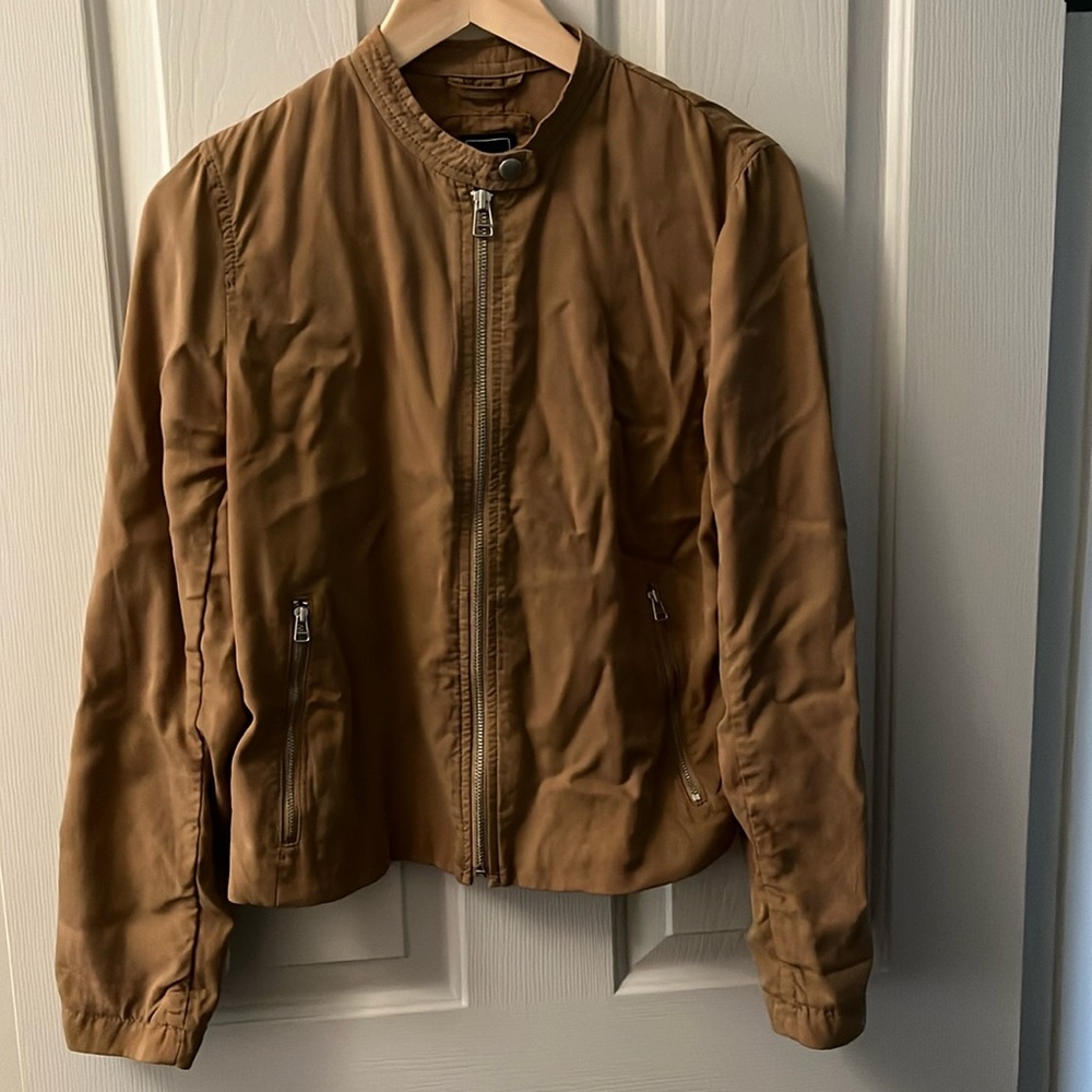 Khaki light zip bomber jacket